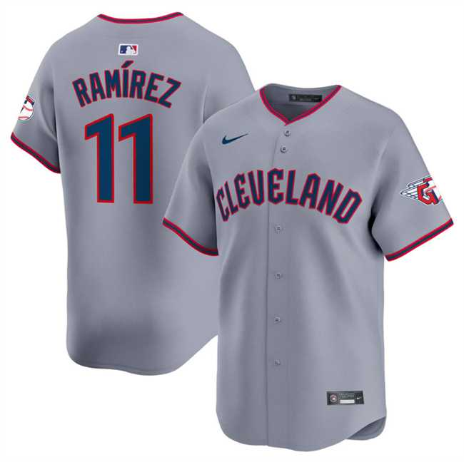Mens Cleveland Guardians #11 Jose Ramirez Gray 2025 Alternate Limited Stitched Jersey Dzhi->cleveland guardians->MLB Jersey